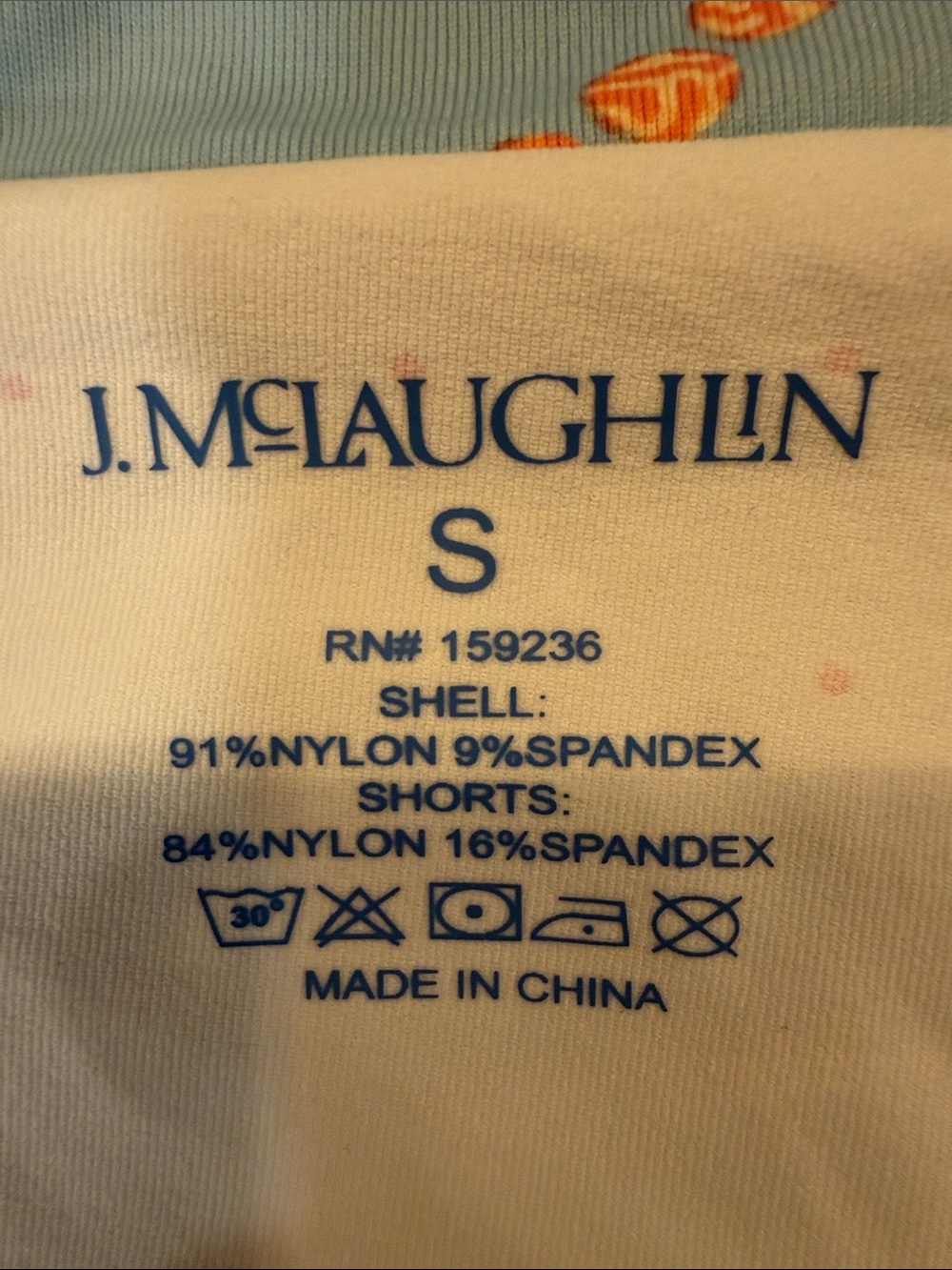 Women’s J. McLaughlin Light Blue and Coral Patterned Athletic Skort - size small - Picture 2 of 6